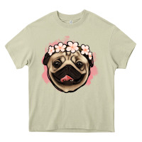 Mossy pug floral Heavy Core Tee - Jasminsmagicworld