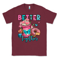 Burgundy better together donut and coffee valentines day Classic Tee - OliviaCreatesArt