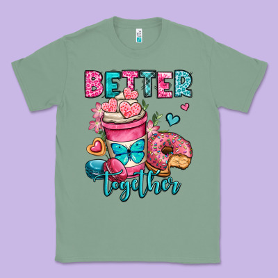 Better Together Donut And Coffee Valentines Day Classic Tee Designed By Oliviacreatesart
