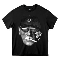 Black newcigarette smoking jim leyland Heavy Core Tee - linhVisuals