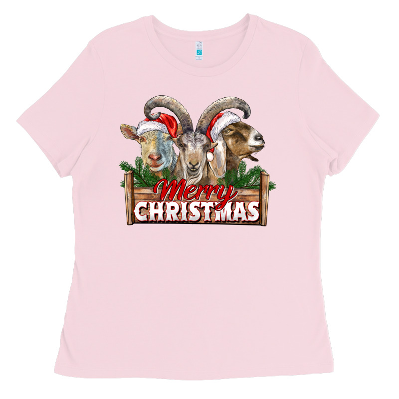 Merry Christmas Goats Ladies Tee by LillyAllenDesigns | Teevron