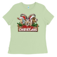 Matcha Merry Christmas Goats Ladies Tee - LillyAllenDesigns