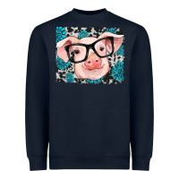 Navy gemstone and cowhide pig Heavyweight Sweatshirt - RanaPortraitStore