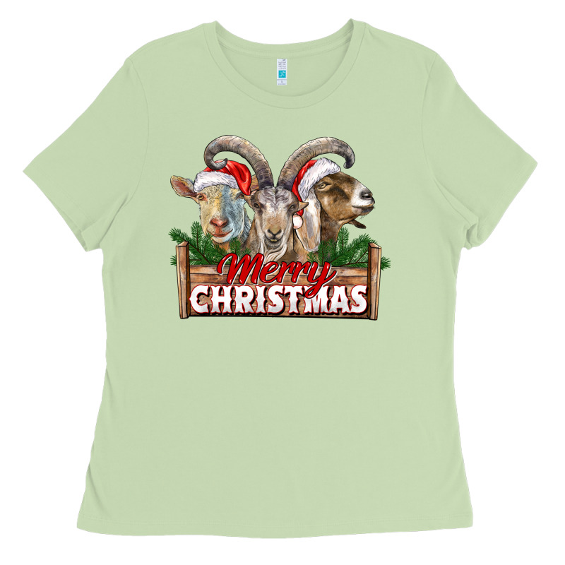Merry Christmas Goats Ladies Tee by LillyAllenDesigns | Teevron