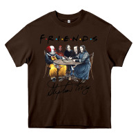 Chocolate Brown Horror friends Heavy Core Tee - linhVisuals