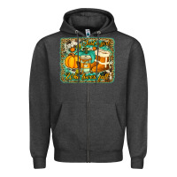 Charcoal Heather just a girl who loves fall background Zipper Hoodie - Jasminsmagicworld