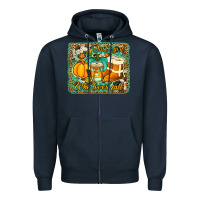 Navy just a girl who loves fall background Zipper Hoodie - Jasminsmagicworld