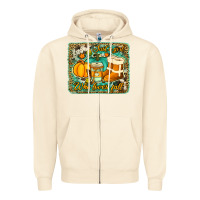 Sandshell just a girl who loves fall background Zipper Hoodie - Jasminsmagicworld