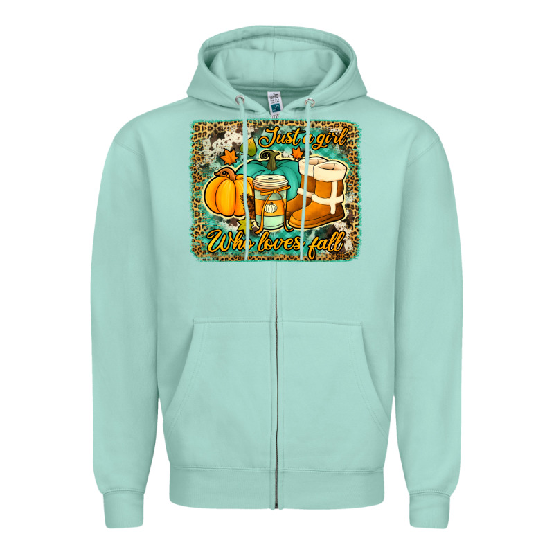 Just A Girl Who Loves Fall Background Zipper Hoodie by Jasminsmagicworld | Teevron