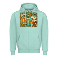 Seafoam just a girl who loves fall background Zipper Hoodie - Jasminsmagicworld