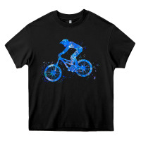 Downhill Mountain Bike T  Shirt Downhill Mountain Bike Jump Blue Water Heavy Core Tee | Teevron