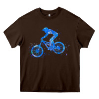 Chocolate Brown downhill mountain bike t  shirt downhill mountain bike jump blue water Heavy Core Tee - linhVisuals