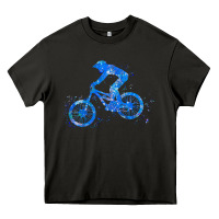 Asphalt downhill mountain bike t  shirt downhill mountain bike jump blue water Heavy Core Tee - linhVisuals