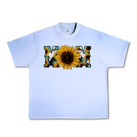 Grape Ice Sunflower Cowhide Mom Urban Heavy Tee - Jasminsmagicworld