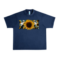 Navy Sunflower Cowhide Mom Urban Heavy Tee - Jasminsmagicworld