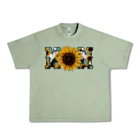 Oil Green Sunflower Cowhide Mom Urban Heavy Tee - Jasminsmagicworld