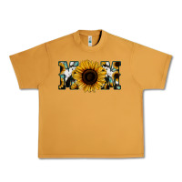 Peanut Butter Sunflower Cowhide Mom Urban Heavy Tee - Jasminsmagicworld