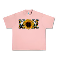 Salmon Sunflower Cowhide Mom Urban Heavy Tee - Jasminsmagicworld