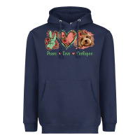 Navy Peace Love Cockapoo Heavyweight Hoodie - Jasminsmagicworld