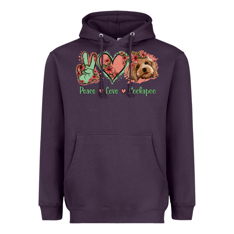 Peace Love Cockapoo Heavyweight Hoodie by Jasminsmagicworld | Teevron