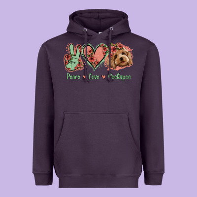 Peace Love Cockapoo Heavyweight Hoodie Designed By Jasminsmagicworld