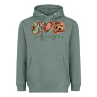 Sage Peace Love Cockapoo Heavyweight Hoodie - Jasminsmagicworld