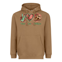Toasted Coconut Peace Love Cockapoo Heavyweight Hoodie - Jasminsmagicworld