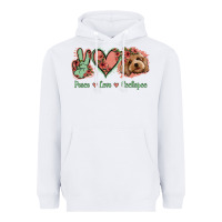 White Peace Love Cockapoo Heavyweight Hoodie - Jasminsmagicworld