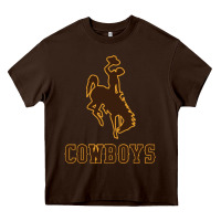 Chocolate Brown university of wyoming cowboys Heavy Core Tee - linhVisuals