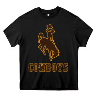 Black university of wyoming cowboys Heavy Core Tee - linhVisuals