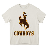 Cream university of wyoming cowboys Heavy Core Tee - linhVisuals