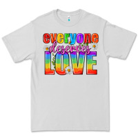 Dove Grey Everyone Deserves Love Pride Lgbtq Premium Tee - BundleAndBundleShop