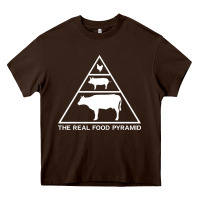 Chocolate Brown the real food pyramid carnivore Heavy Core Tee - linhVisuals