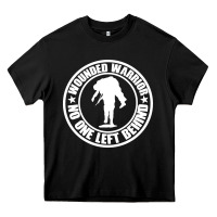 Black Wounded Warrior No One Left Behind War Veteran Heavy Core Tee - linhVisuals