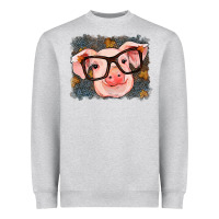 Heather Grey Fall Autumn Pig Heavyweight Sweatshirt - RanaPortraitStore