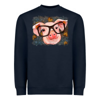 Navy Fall Autumn Pig Heavyweight Sweatshirt - RanaPortraitStore