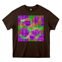 Chocolate Brown Mardi Gras leopard Seamless Pattern Heavy Core Tee - FaDigitalArtStudio