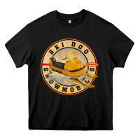 Black ski doo vintage snowmobiles Heavy Core Tee - linhVisuals