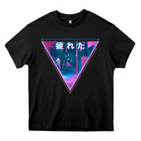 Black tired japanese otaku   abandoned city street art t shirt Heavy Core Tee - linhVisuals