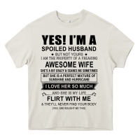 Cream yes i'm a spoiled husband ..awesome wife t shirt Heavy Core Tee - linhVisuals