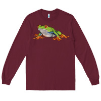 Burgundy red eyed tree frog Long Sleeve Tee - LillyAllenDesigns