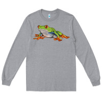 Heather Grey red eyed tree frog Long Sleeve Tee - LillyAllenDesigns