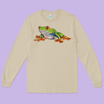 Red Eyed Tree Frog Long Sleeve Tee Designed By Lillyallendesigns