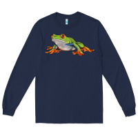 Navy red eyed tree frog Long Sleeve Tee - LillyAllenDesigns