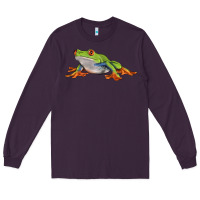 Plum red eyed tree frog Long Sleeve Tee - LillyAllenDesigns
