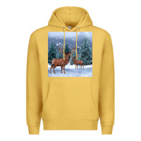 Antique Gold winter deer Premium Hoodie - BarkalooDesign