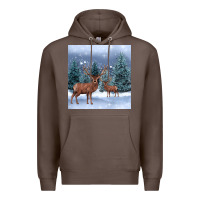 Coffee winter deer Premium Hoodie - BarkalooDesign