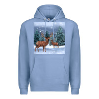 Colony Blue winter deer Premium Hoodie - BarkalooDesign