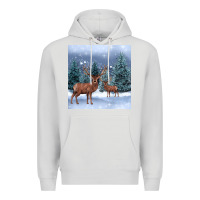 Dove Grey winter deer Premium Hoodie - BarkalooDesign