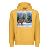 Mustard winter deer Premium Hoodie - BarkalooDesign